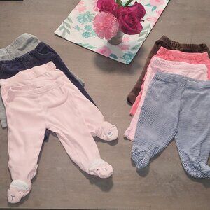 Lot of 8 : Cozy Kids Bottoms - Pink, Blue, Gray